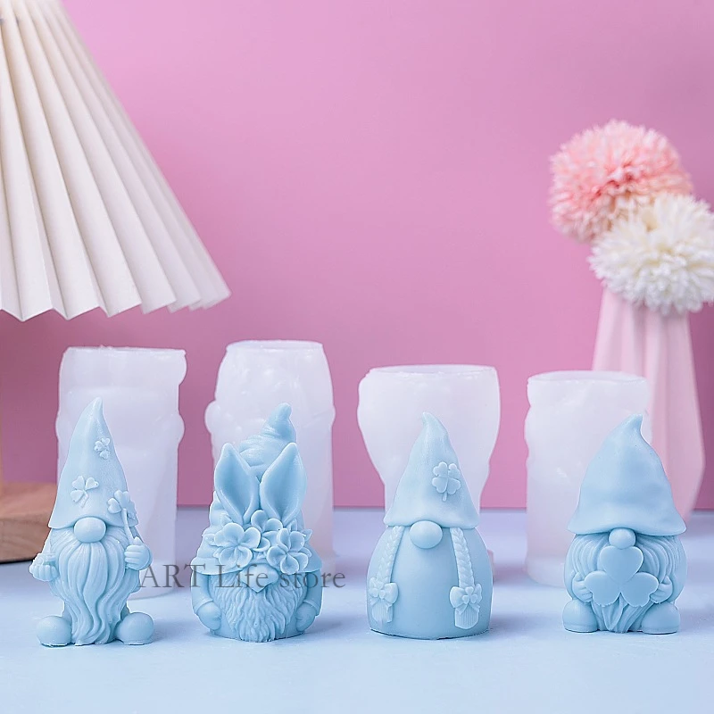 Soap Making Home - คริสต์มาส Dwarf ซิลิโคนเทียนแม่พิมพ์ 3d Santa Claus