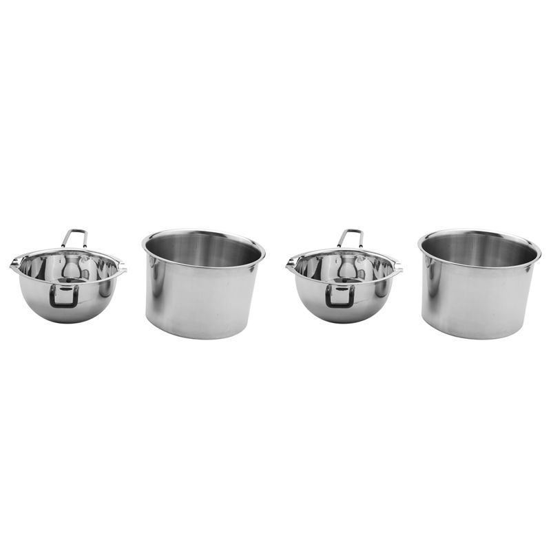 Soap Making Double Boiler - ชุดหม้อต้มสองชั้น ABAH-4 แพ็ค ทำจากสแตนเลส สำหรับละลายช็อกโกแลต สบู่
