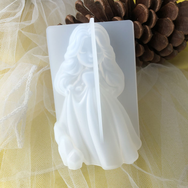 Soap Making Store - 3D น่ารักเจ้าหญิงซิลิโคนเทียนแม่พิมพ์ Angel สาวสบู่เรซิ่นพลาสเตอร์ทําแม่พิมพ์ DIY มนุษย์ช็อกโกแลตเบเกอรี่เครื่องมือตกแต่งบ้านของขวัญ