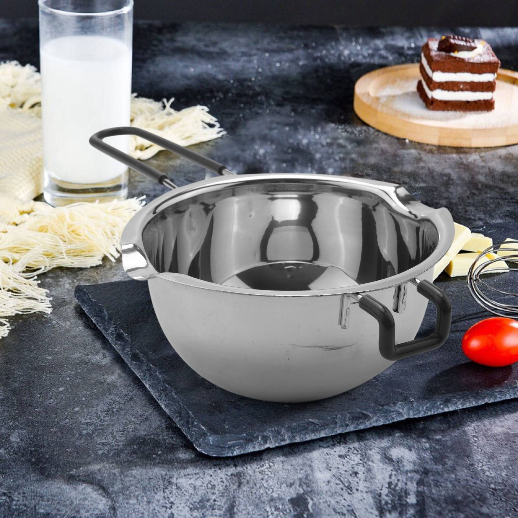 Soap Making Double Boiler - ชุดหม้อต้มสองชั้น J1UL1N 2 ใบ ทำจากสแตนเลส สำหรับละลายช็อกโกแลต