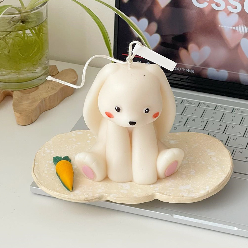 Soap Making Home - แม่พิมพ์ซิลิโคนรูปกระต่ายนั่ง3D แม่พิมพ์เทียนทำจากเรซิ่นรูปสัตว์กระต่ายน่ารักอุปกรณ์ทำเทียนสบู่การตกแต่งบ้านของขวัญแต่งงาน