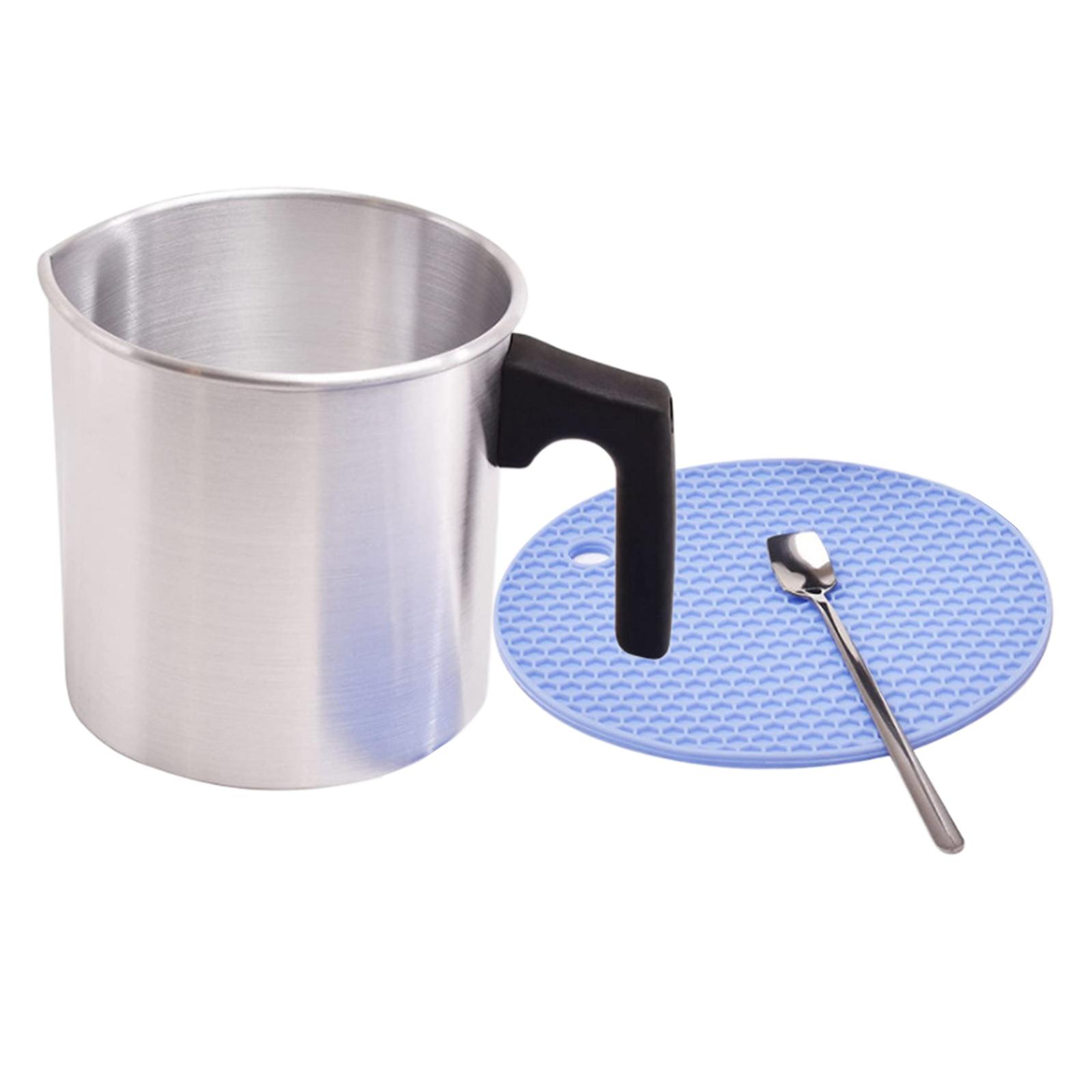 Soap Making Double Boiler - หม้อหลอมแบบสองชั้นพร้อมช้อนยาวสำหรับเทสบู่และตีฟอง ขนาด 1.2 ลิตร