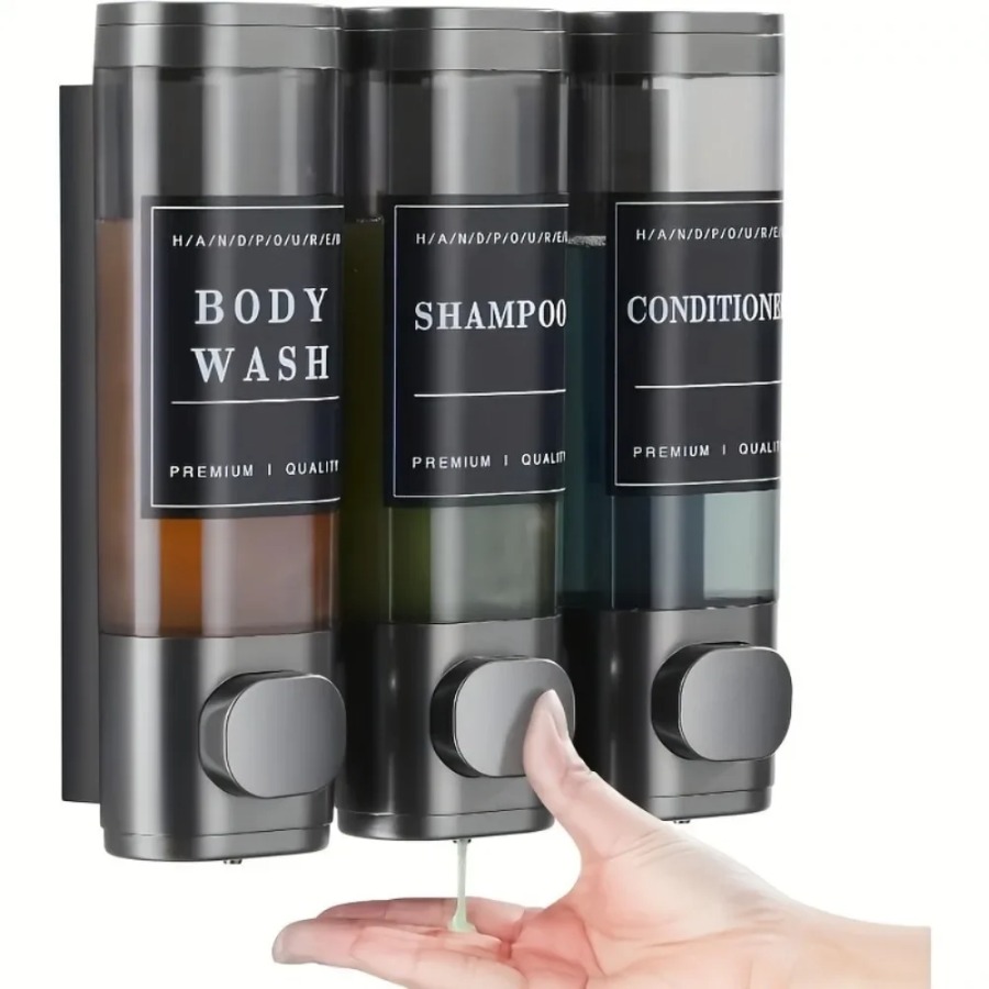 Soap Making Gel - ชุดตู้กดสบู่แชมพูครีมนวดผมแบบติดผนัง 3 ช่อง ขนาด 300 มล.