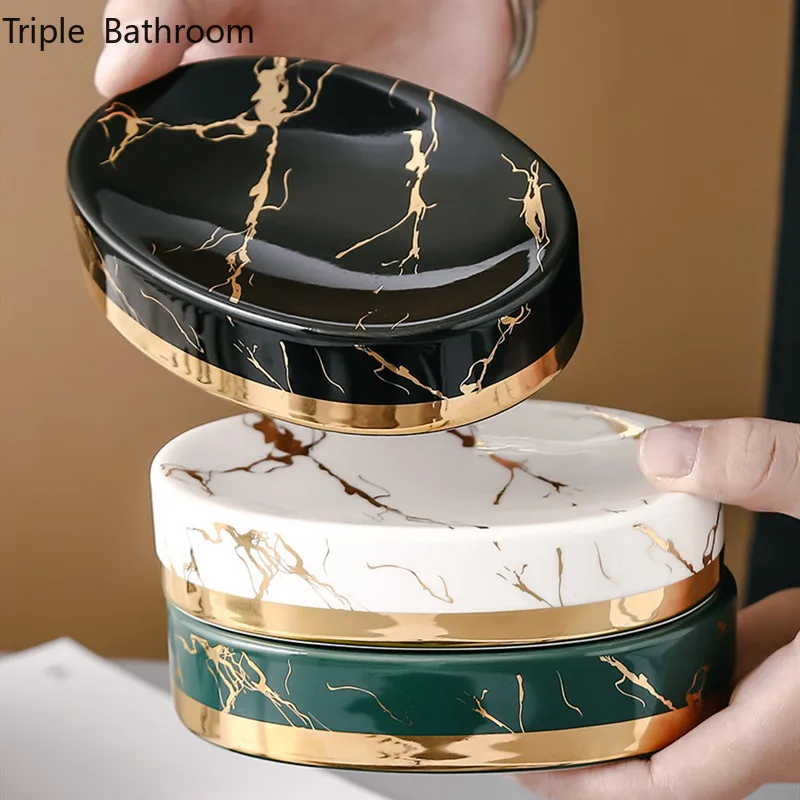 ลายหินอ่อนเซรามิคจานสบู่ห้องน้ - Soap Making Store บทวิจารณ์และราคา