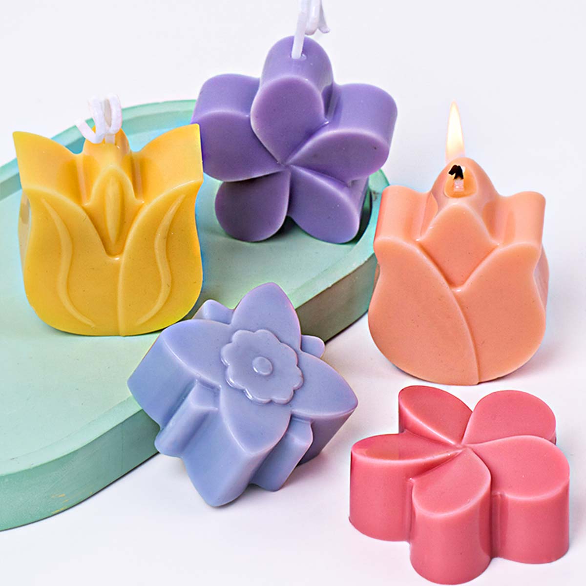 แม่พิมพ์เทียนซิลิโคนรูปดอกไม้  - Soap Making Home บทวิจารณ์และราคา